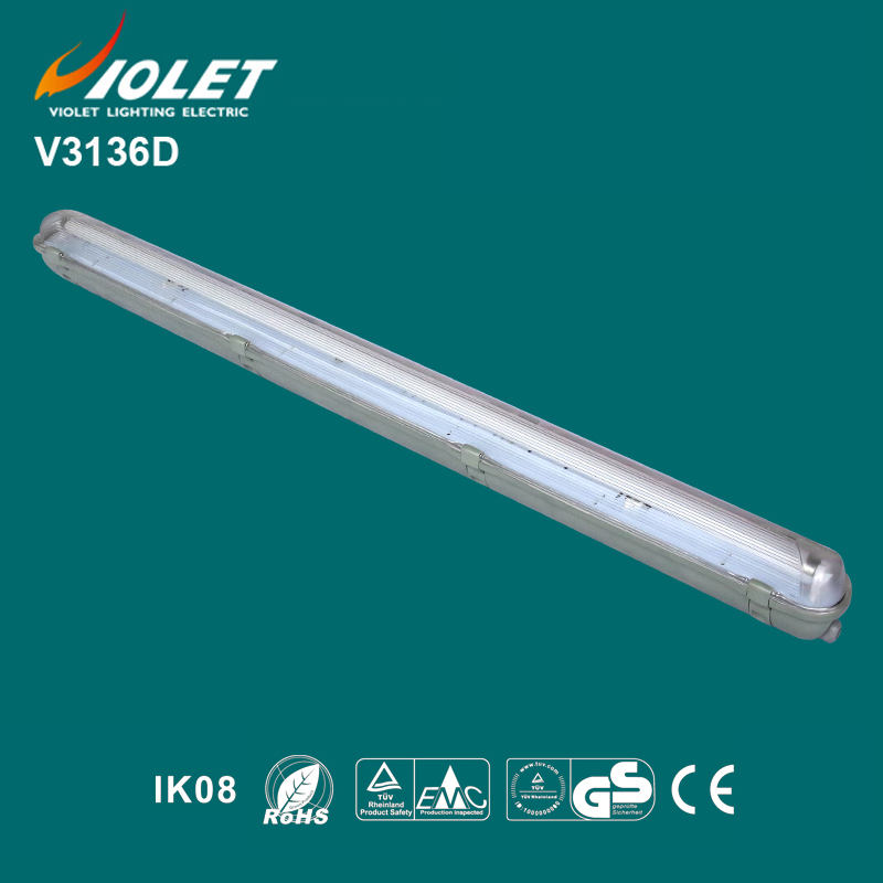 Manufacturer IP65 waterproof fluorescent light fixture plastic cover