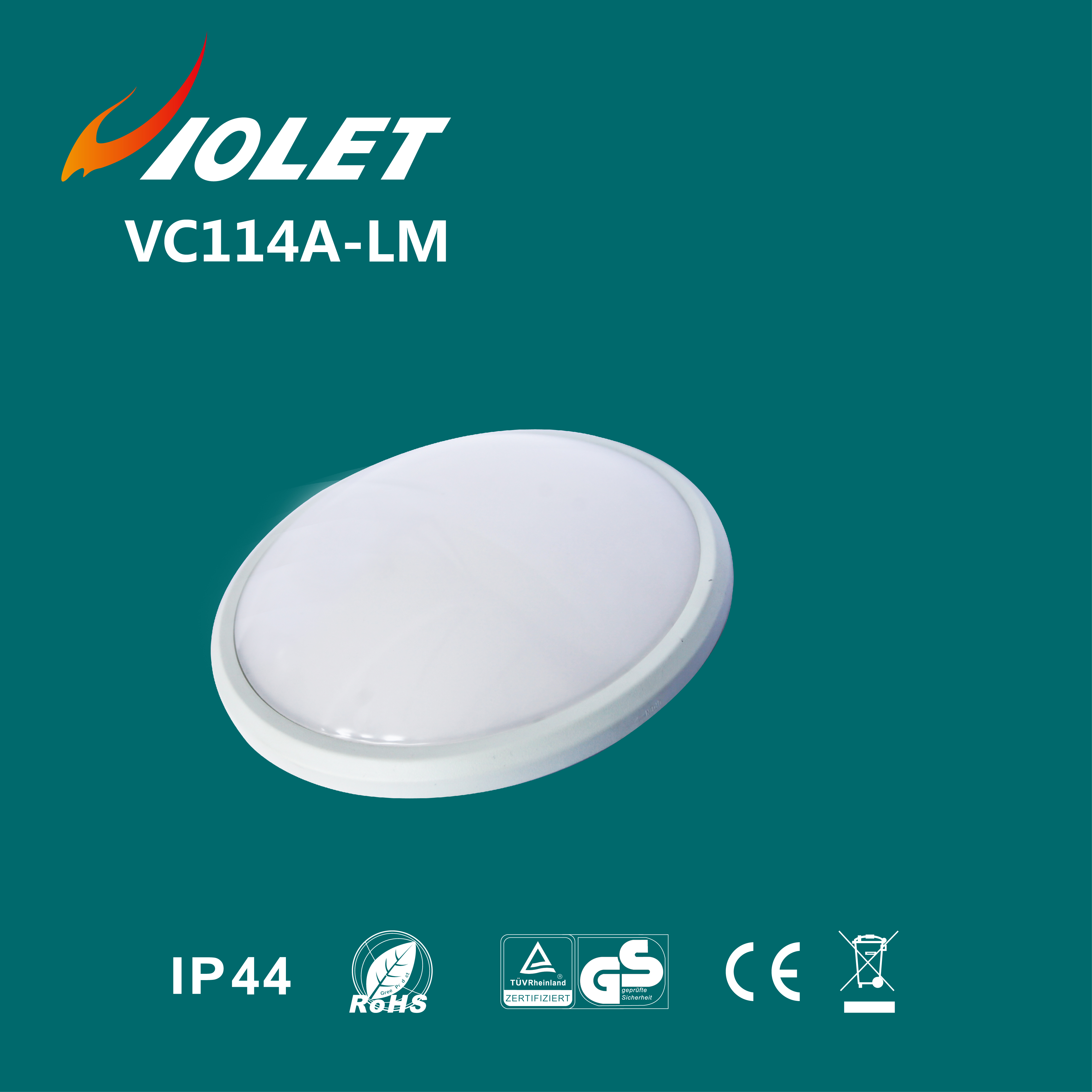 High quality waterproof light round shape IP44 Led ceiling light