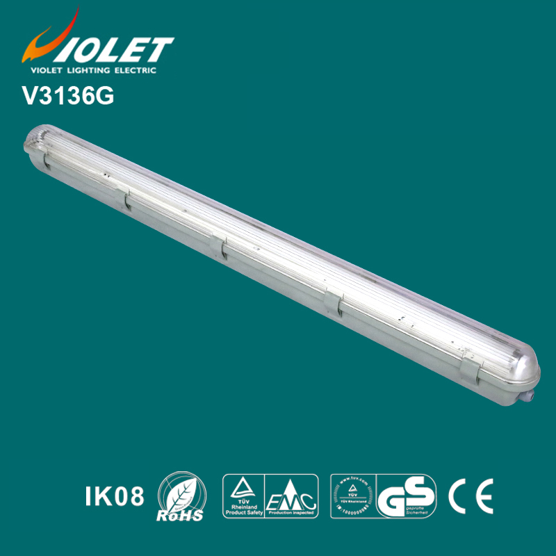 T8 waterproof fluorescent light fixtures IP65