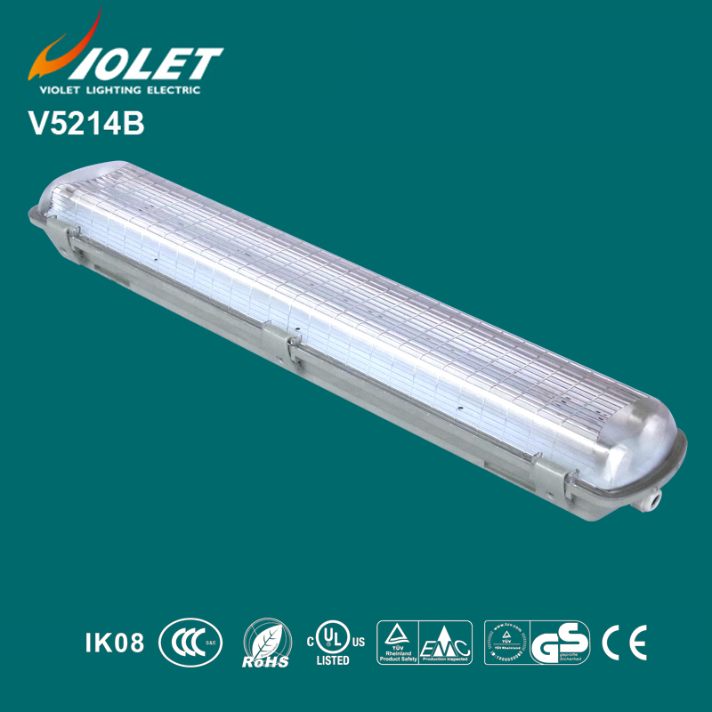 IP65 Tri-proof Lighting Fixtures for T5 2x14W fluorescent tube