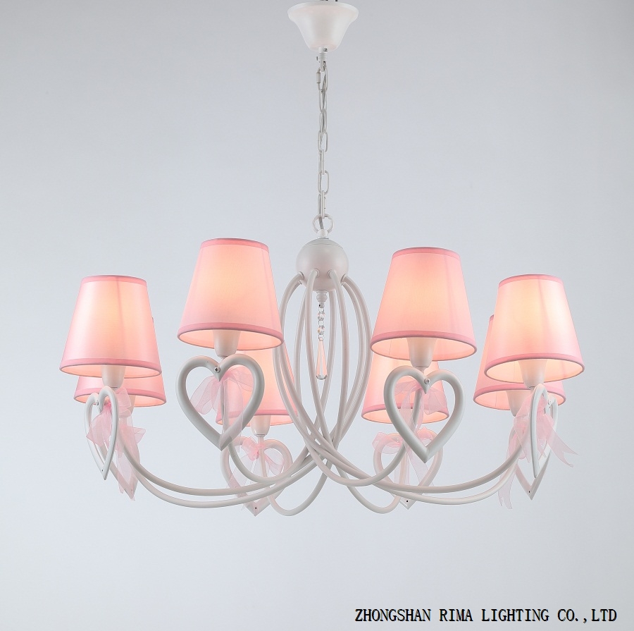 Rima Lighting NEW Arrivals Chandelier with Pink Fabric Lampshade Ladies Love