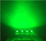 5mm Water Clear Straw Hat with Flange Green LED Short Legs Use for Indicator