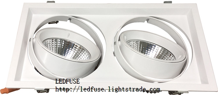 6inch cut-out Indoor recessed ceiling spotlight 2X6W 2X12W led grille light