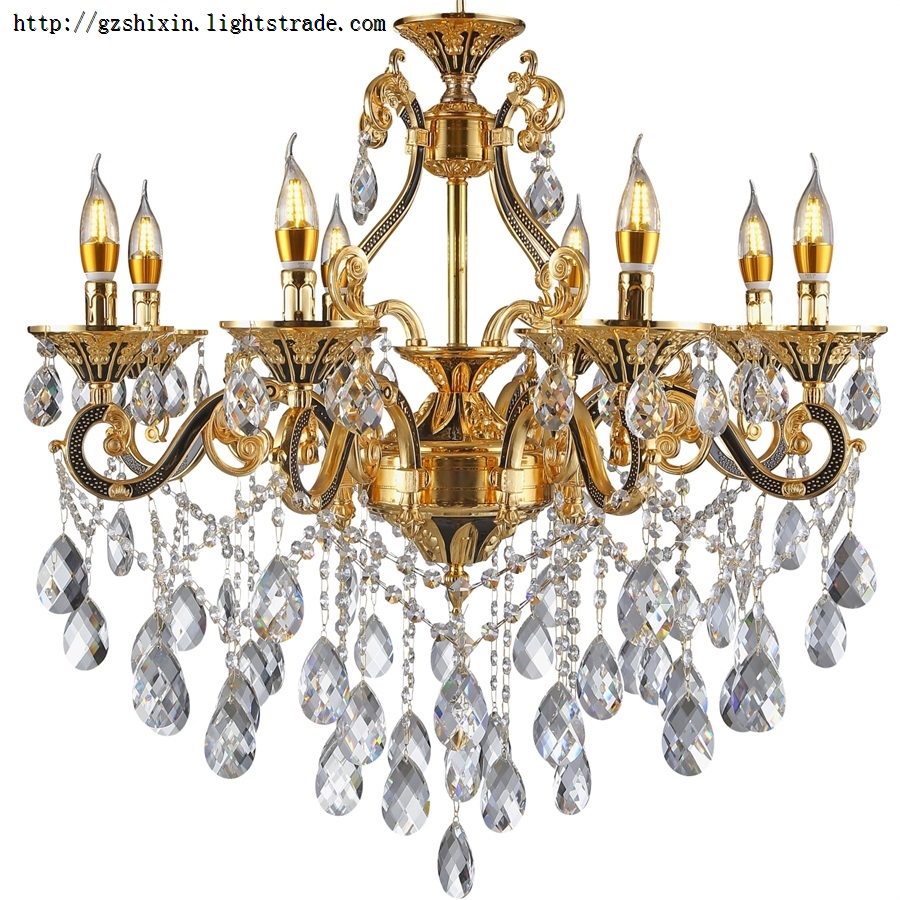 European vintage style chandelier with K9 Crystals for Hallway Bedroom Living Room Kitchen