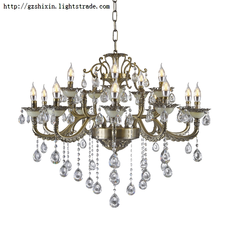 Antique brass chandelier for home restaurant pendant light