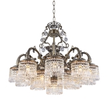 Amber crystal chandelier antique brass pendant light for hotel restaurant living room decoration
