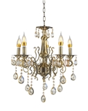 Art glass chandelier with antique brass amber crystal european pendant light for living room hotel