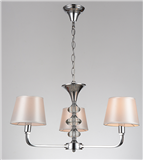 European modern minimalist cloth cover chrome chandelier