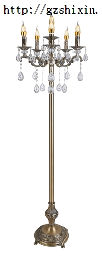 antique brass chandelier floor lamp clear crystal for indoor room decoration