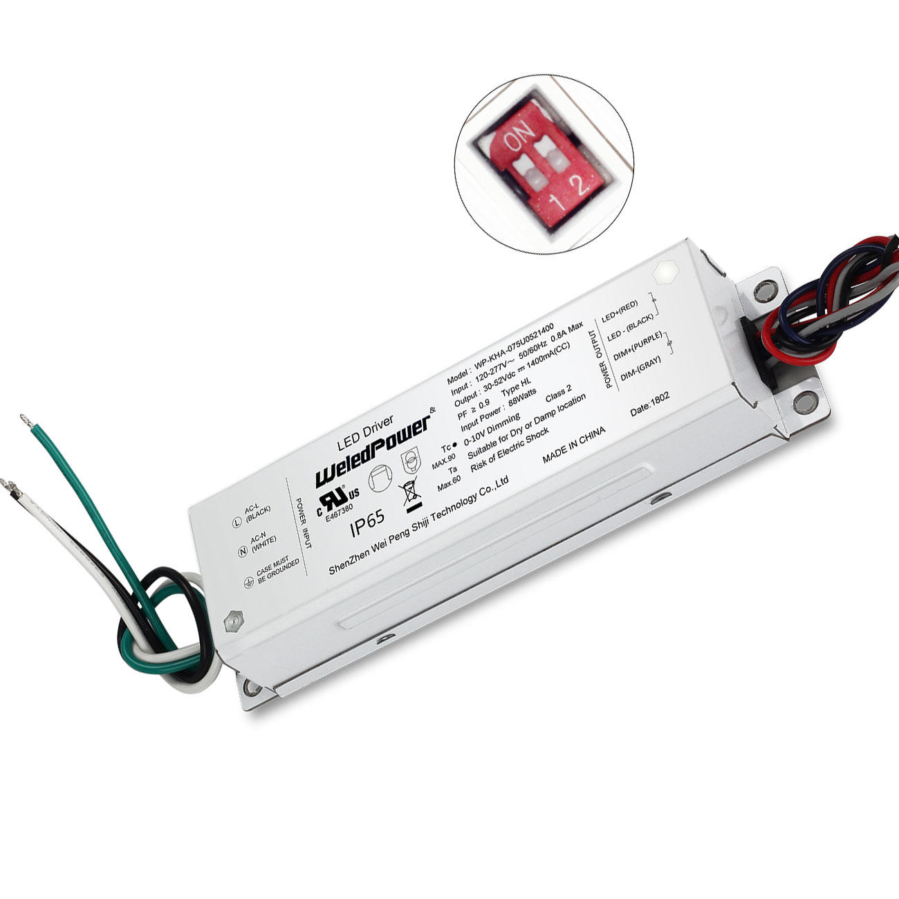 75W DIP-Switch 4 Current Selectable LED Driver