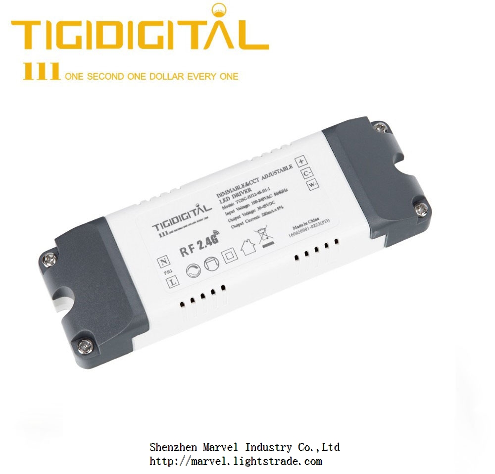 2.4G Wireless CCT and Dimmable LED Driver 150mA 280mA Output 6W*2 12W*2