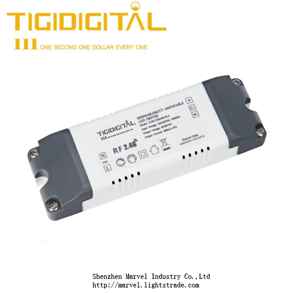 2.4G Wireless CCT and Dimmable LED Driver 240mA 280mA Output 20W*2 24W*2
