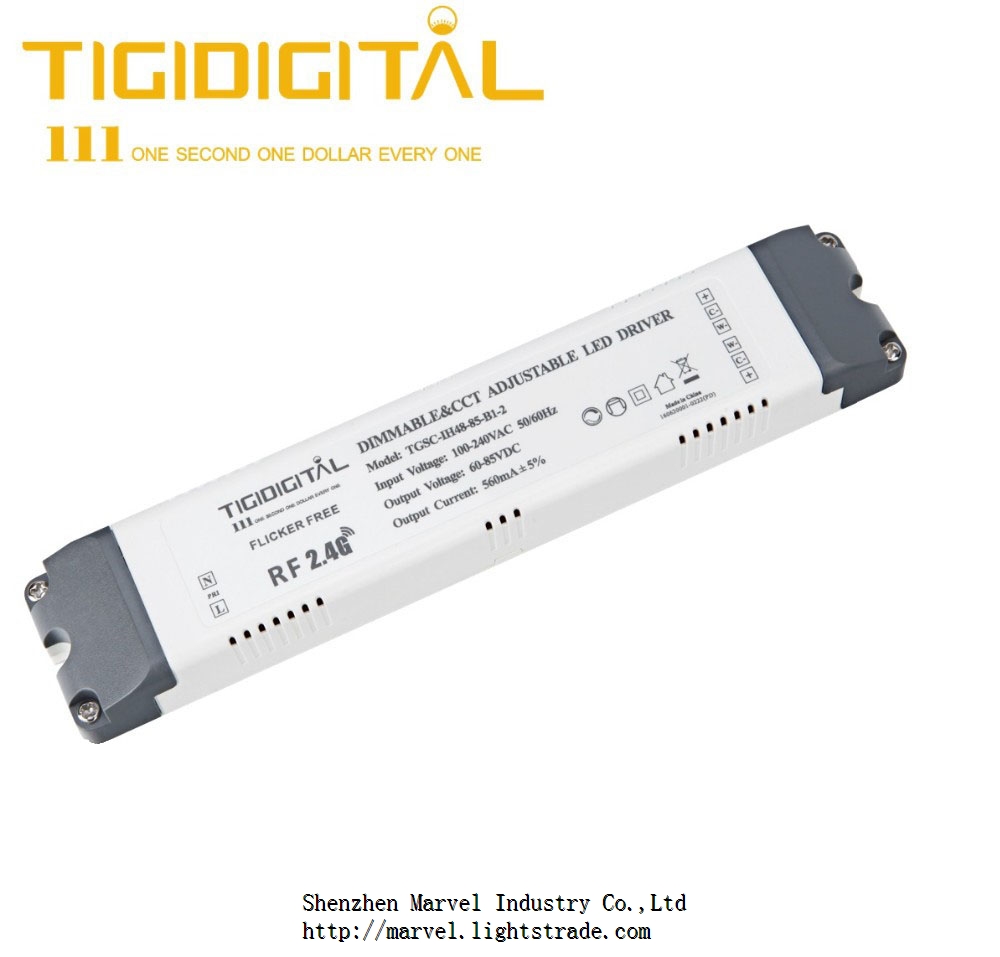 2.4G Wireless CCT and Dimmable LED Driver 480mA 560mA Output 40W*2 48W*2