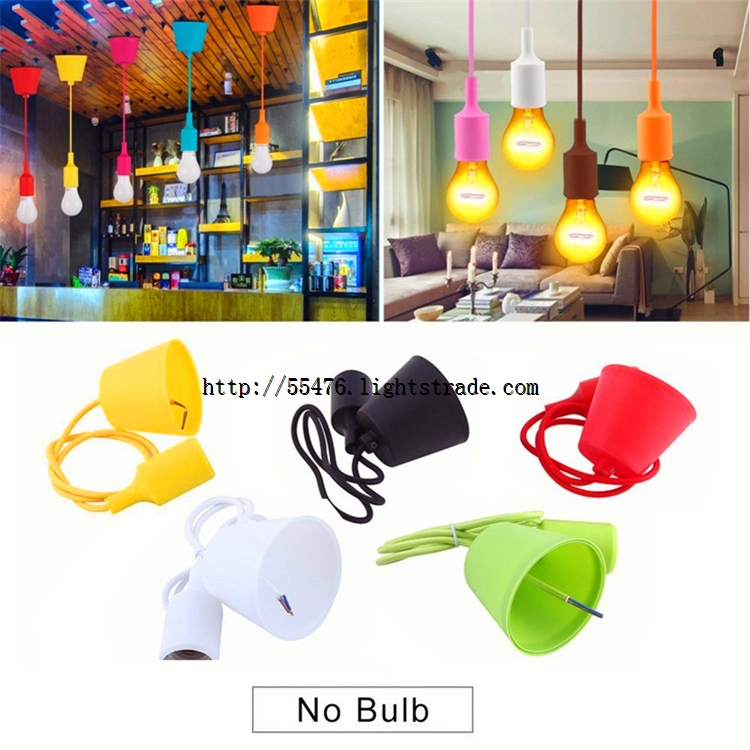 VDE Certified PVC H03VV-F 2X0.75MM2 Cable Length 1m e27 silicone pendant lamp holder