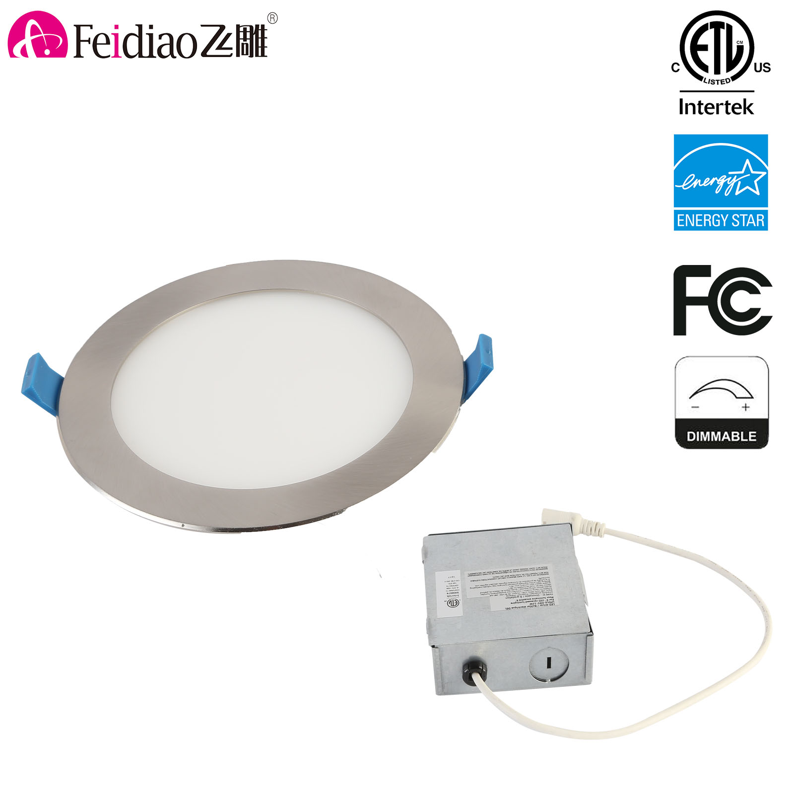 cETL 18W LED Dimmable 6 inches LED Panel Light Round Ultrathin LED Recessed Downlight ceiling light