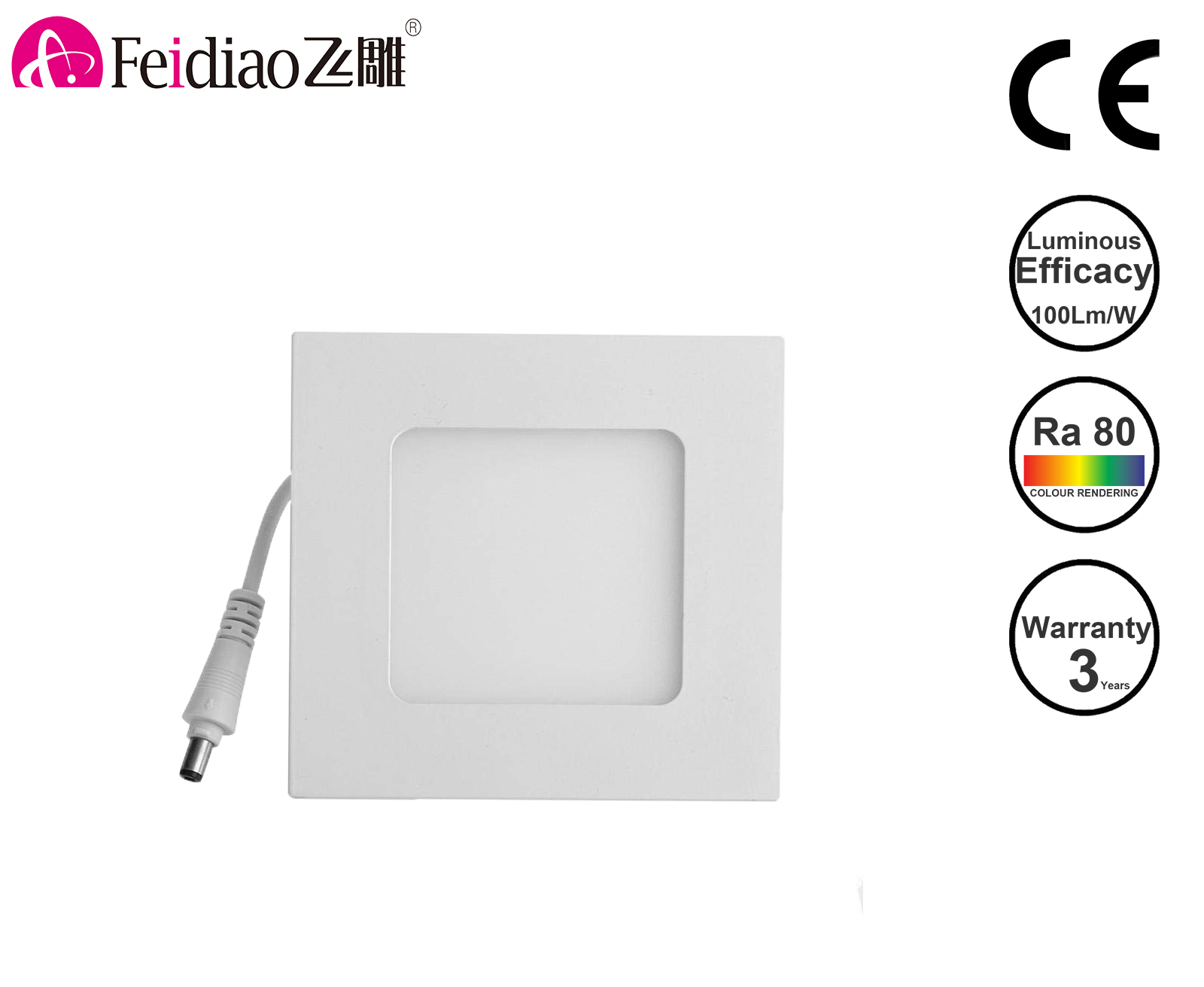 CE 3W LED Panel Light Square Slim Ceiling light led Recessed Downlight Ultra-thin ceiling lamp
