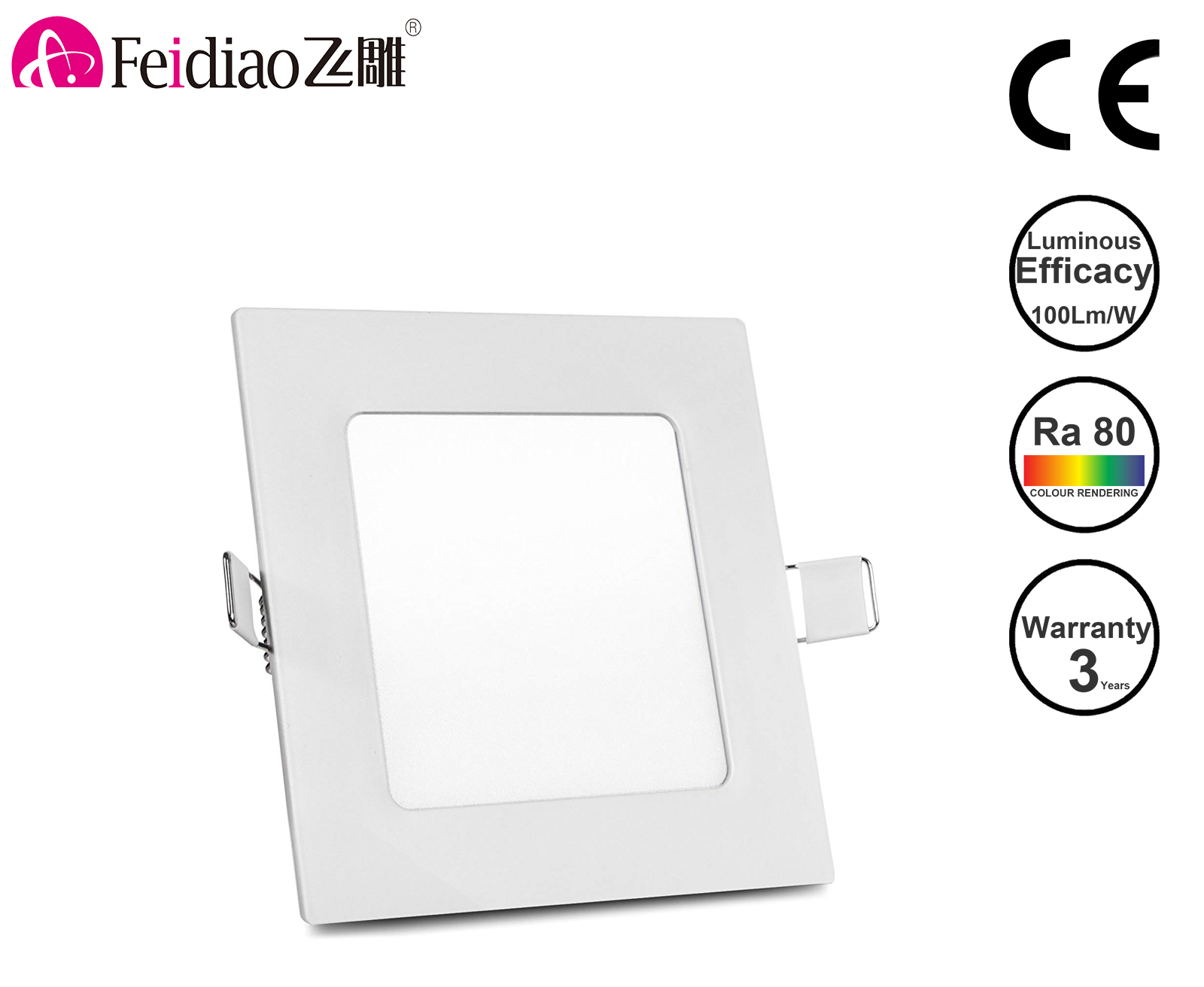 CE led panel light 12W recessed ultra flat light ceiling down light square panel light fixture