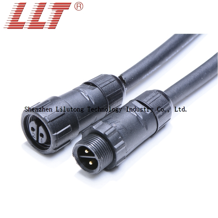 M14 2 pin molded with cable outdoor waterproof connector