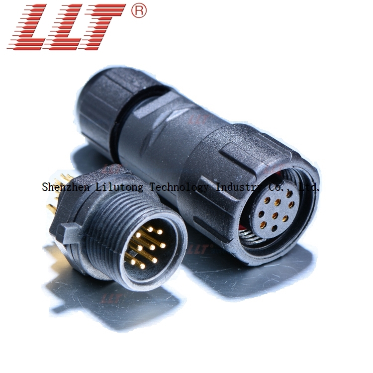 Rear panel mount M14 9 pin led strip connector
