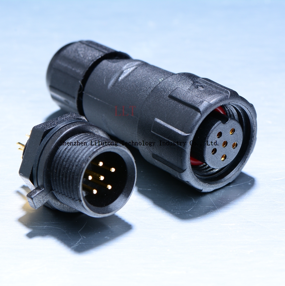 M14 electrical waterproof connector with 6 pin