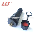 M14 6 pin thread waterproof plastic circular connector with front panel mount