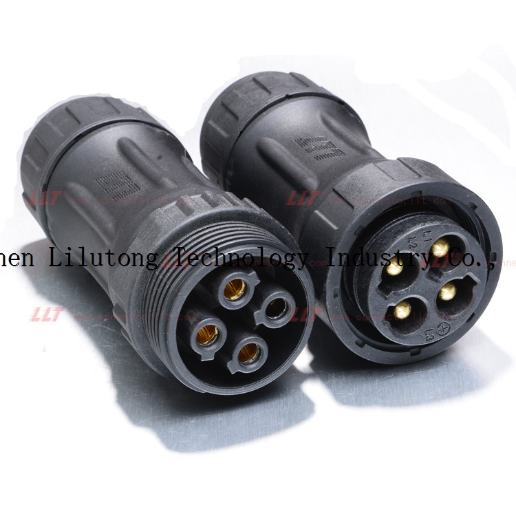 M45 4 pin threaded industrial electrical waterproof connector