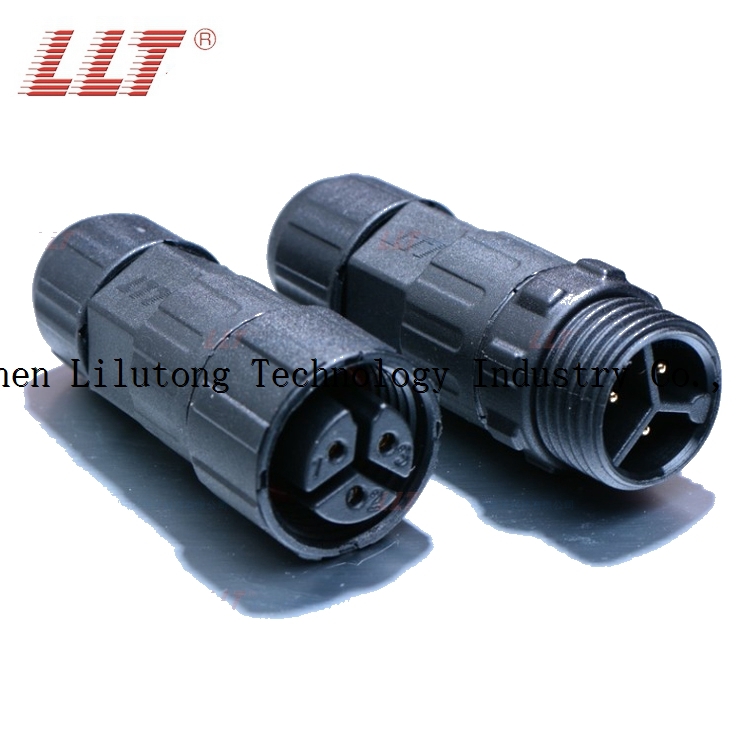 M16 3 pin thread waterproof led connector