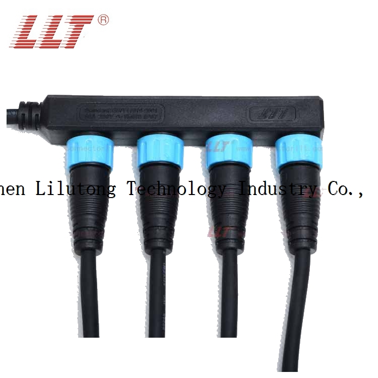 LLT M16 LED molded with cable 1 to 4 distributor connector