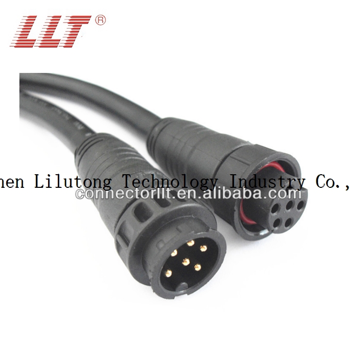 M19 6 pin electrical waterproof wire connector for plant growth system