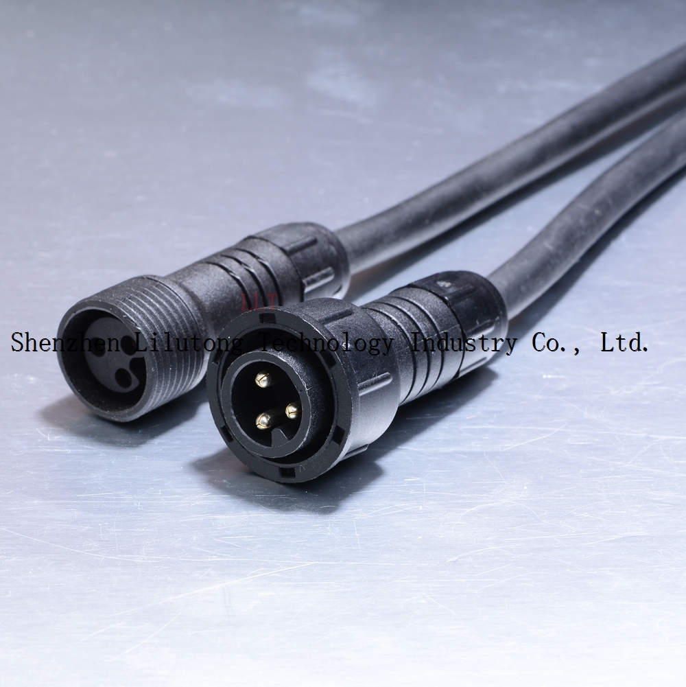M18 3 pin thread led wire connector