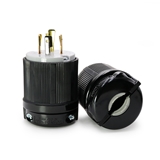 20 Amp 125 250 Volt NEMA L14-20P 3P 4W Locking Plug Industrial Grade Grounding - Black-White