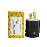 30 Amp 250 Volt NEMA L15-30P 3P 4W Locking Plug Industrial Grade Grounding - Black-White