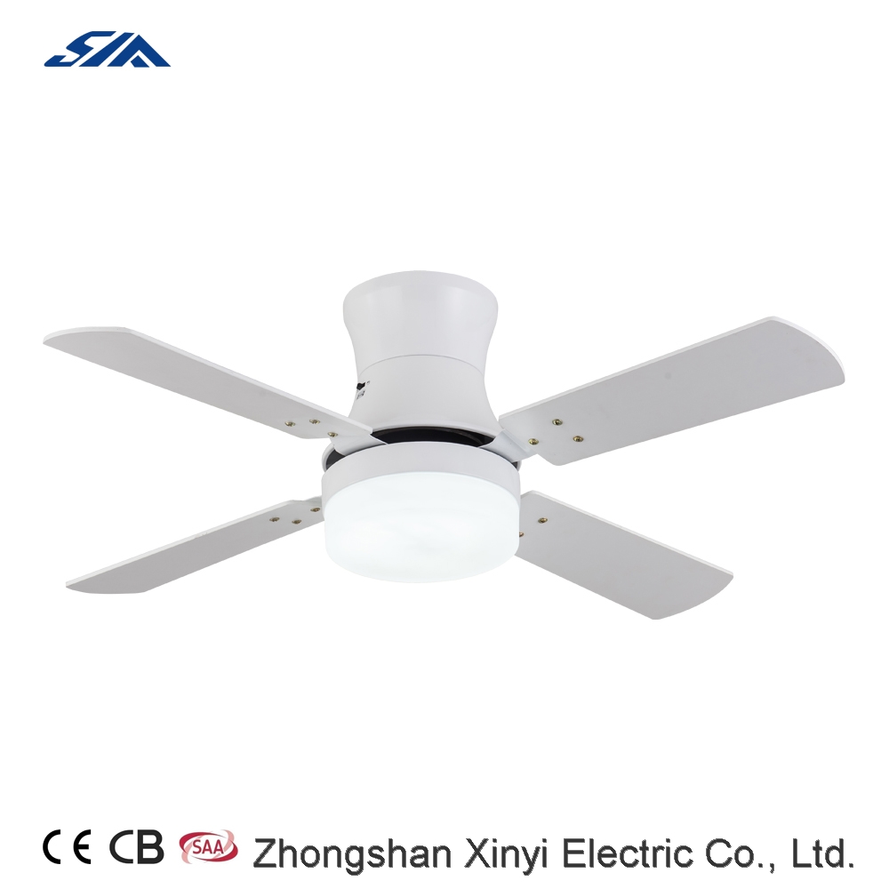 52 Inch Modern Design Flush Mounted Ceiling Fan With Led Light