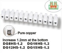 High positive through terminal block DG8HS-1.2 without shrapnel