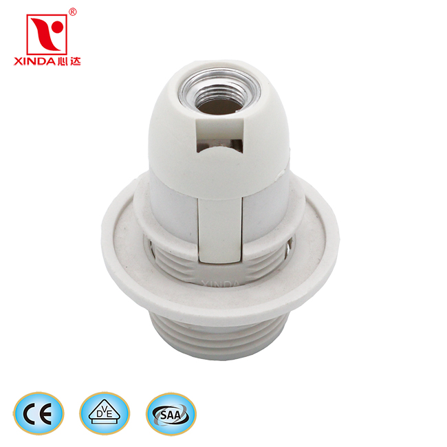 E14 CE plastic lamp holder with ring with 0.75MM2 cable 25CM