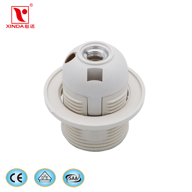 CE CQC VDE E27 White Black plastic E27 Light Socket Bulb holder led plug light kit e27 lamp holder