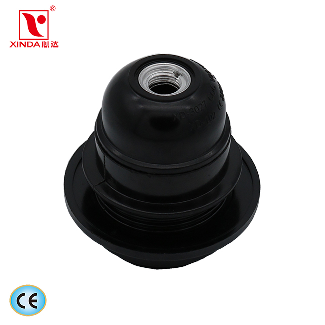 E27 bakelite table lamp holder half-thread with outer ring CE standard:XD-3027A