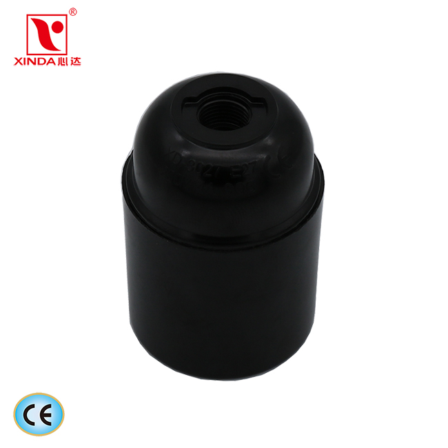 E27 Set-screw terminal bakelite lamp socket smooth without ring without metal nut