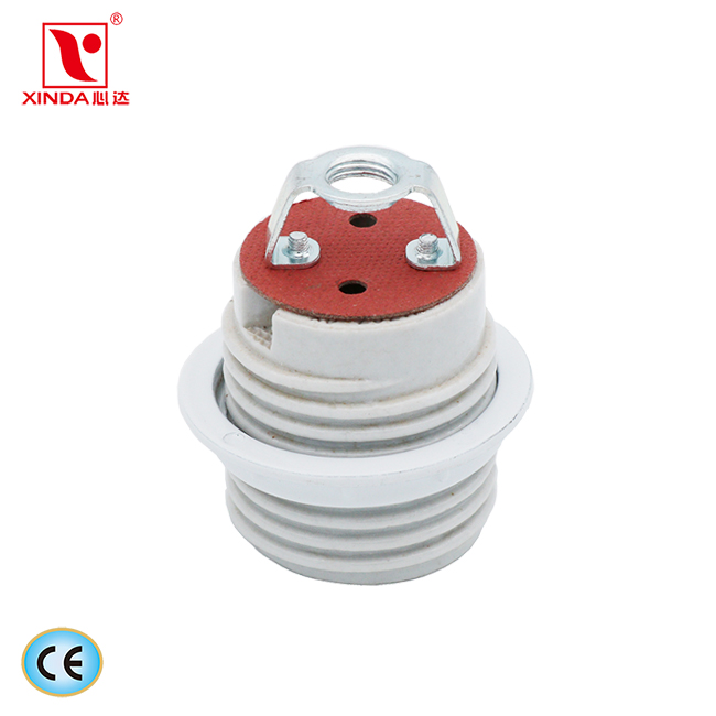 XINDA XD-2027A 250v 5A porcelain lamp holder E27 screw ceramic lamp holder with different bracket