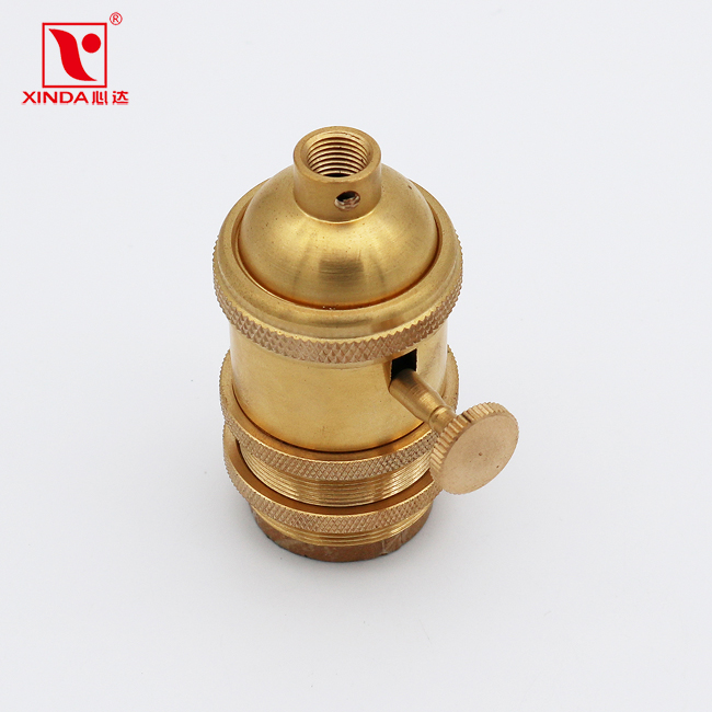 E26 E27 UL Copper lamp holder ceramic lamp base with bracket