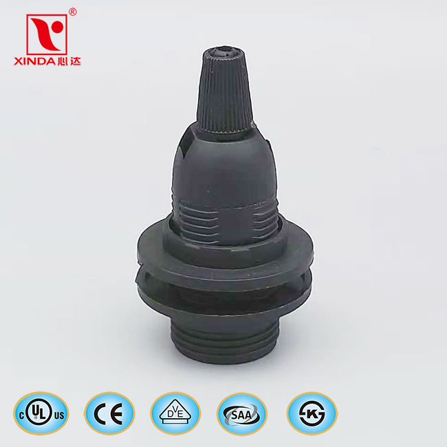 E14 plastic lamp holder with screw cap with ring