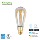 Chinlighting 7W wifi control Warm white Dimmable Home Lighting smart LED filament bulb
