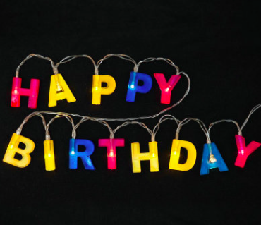 3.5m battery operated happy birthday letter string lights