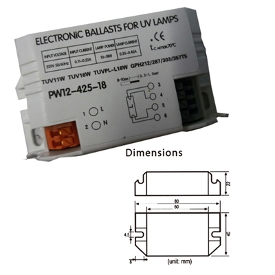Electronic ballast for ultraviolet lamp