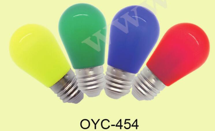 OYC-454 LED colorful bulb 1W 2W outdoor waterproof holiday decoration PC shell bulb