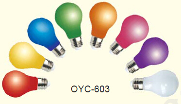 OYC-603 LED colorful bulb E27 PC cover 3W 5W true power with CE & RoHS Chrismas holiday decoration