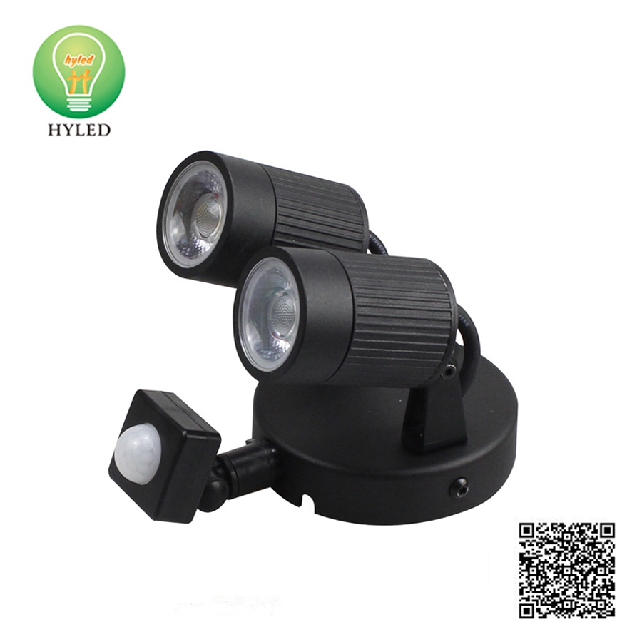 Outdoor double head induction LED wall light with sensor garden lamp