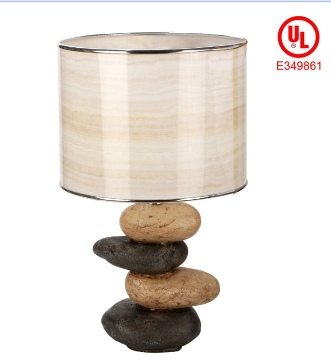 MEILIOUHOME Portable Table lamp Resin Material Cobble Shape UL Certification 13x13x22 inches