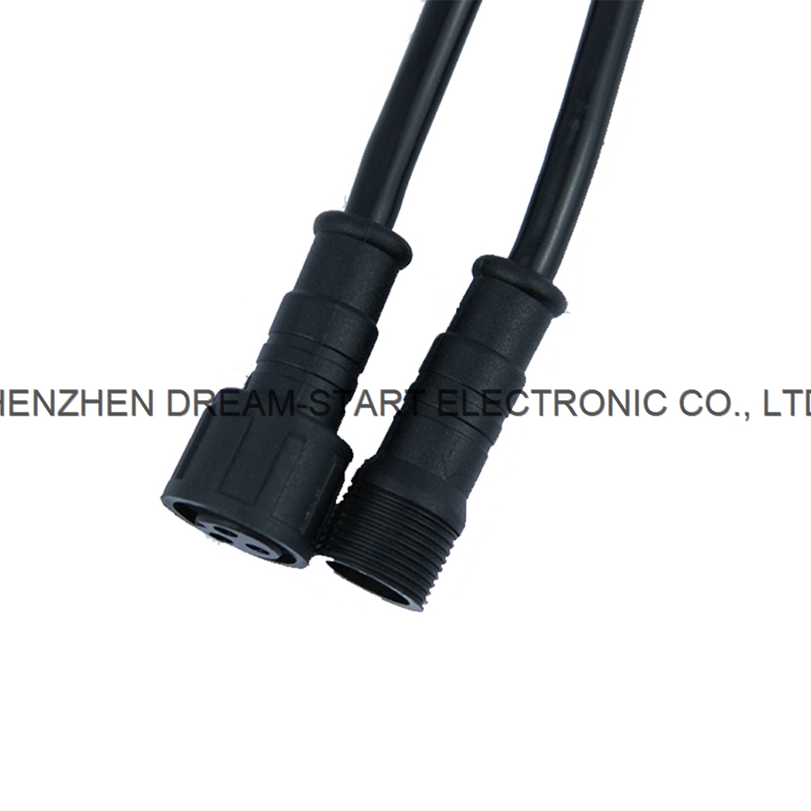 male socket M14 waterproof 2pin 3pin wire connector