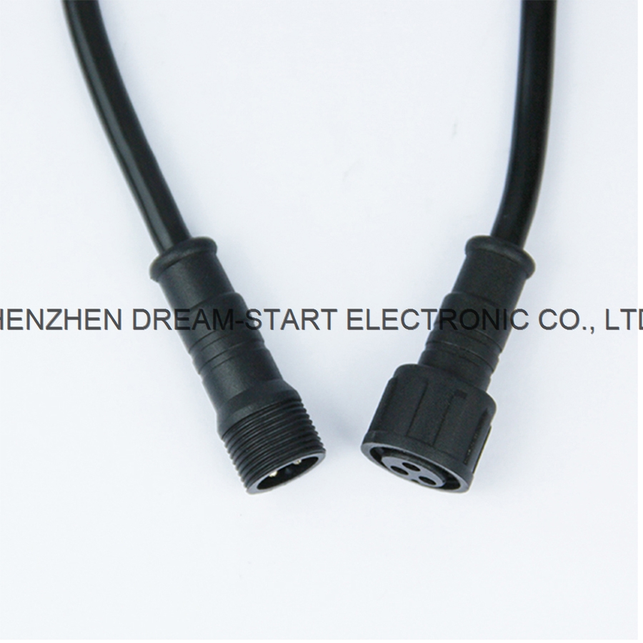 M12 female male 2 cord extension wire connector